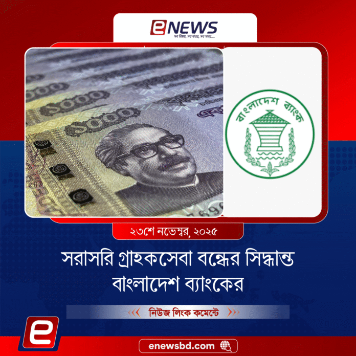 সরাসরি গ্রাহকসেবা বন্ধের সিদ্ধান্ত বাংলাদেশ ব্যাংকের